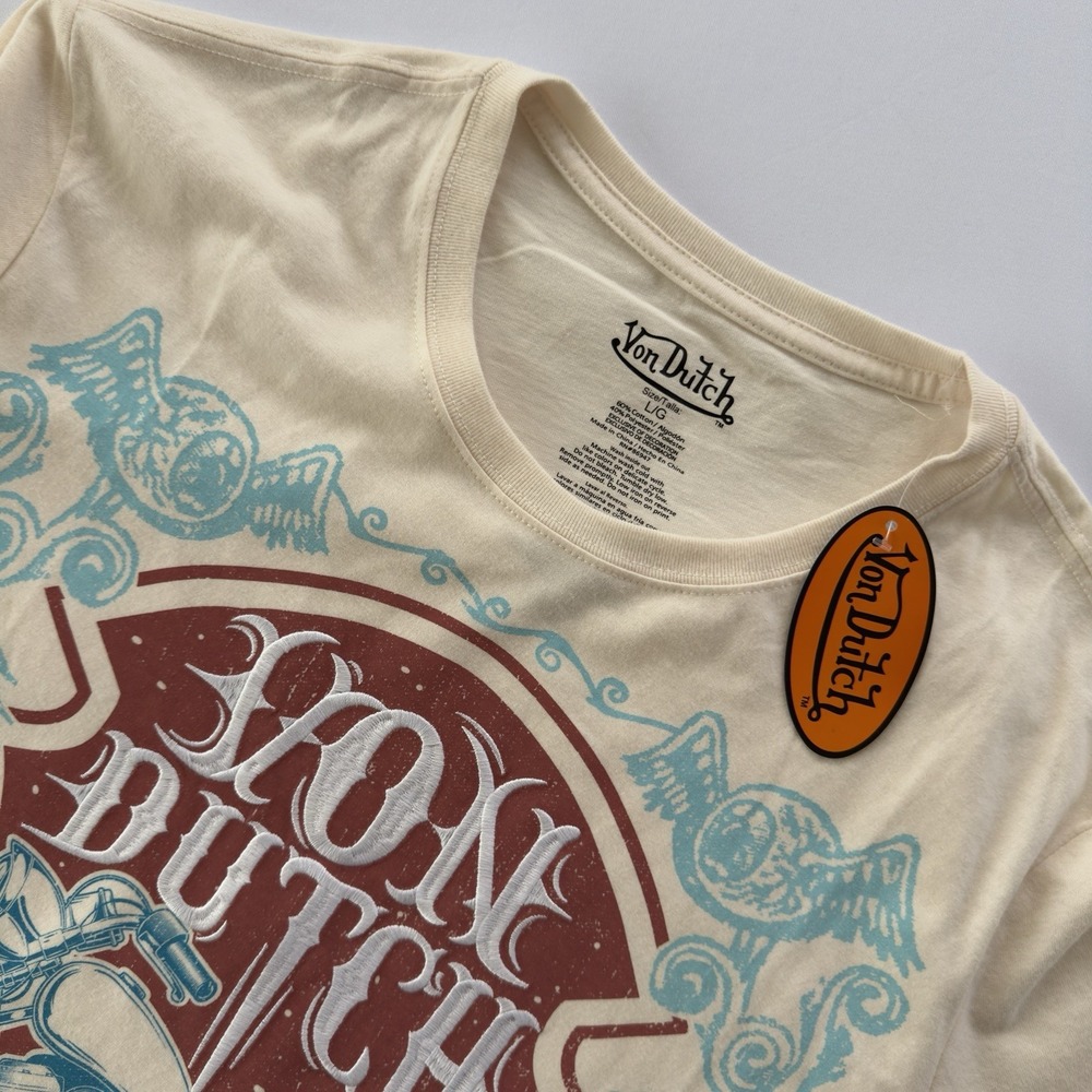 Von Dutch Men's Motorcycle Paint Shop‎ Graphic Short Sleeve T-Shirt Size Large - Picture 9 of 9